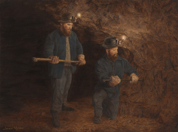 A painting of miners.